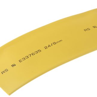Guaina termorestringente RS PRO Ø 4.8mm, col. Giallo, restringimento 2:1, L. 9m