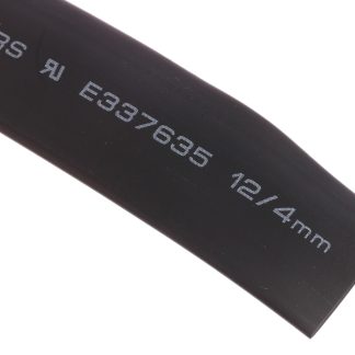 Guaina termorestringente RS PRO Ø 12mm, col. Nero, restringimento 3:1, L. 4m
