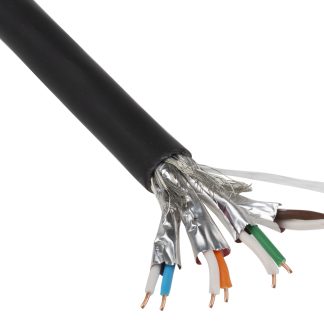 Cavo Ethernet Cat7 (S/FTP) Belden, guaina in PUR col. Nero, L. 305m, Senza terminazione