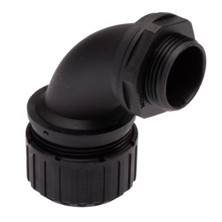 Raccordo per cavi Adaptaflex XF25/M25/C90 XF, Gomito a 90° in Nylon 66, Nero, filetto M25, 25mm, protezione IP65