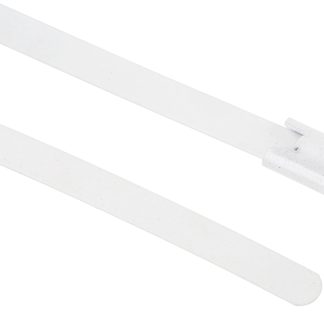 Fascette fermacavi RS PRO in Acciaio INOX rivestito in poliestere, 200mm x 4,6 mm, col. Bianco