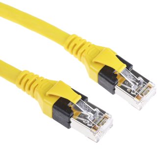 Cavo Ethernet Cat6 (SF/UTP) HARTING, guaina in PUR col. Giallo, L. 1m, Con terminazione