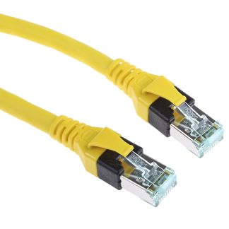 Cavo Ethernet Cat6 (SF/UTP) HARTING, guaina in PUR col. Giallo, L. 5m, Con terminazione