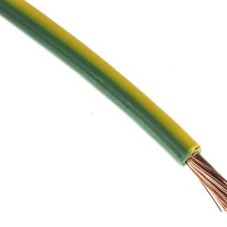 Cavo di collegamento apparecchiature H07V2-K RS PRO, 6mm², 10 AWG, 1 kV, 100m, Verde-Giallo