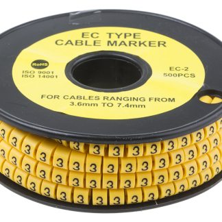 Segnacavo RS PRO A scorrimento, Ømin 3.6mm, Ømax 7.4mm, lunghezza 5mm, confez. da 500pz No 3