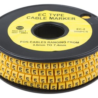 Segnacavo RS PRO A scorrimento, Ømin 3.6mm, Ømax 7.4mm, lunghezza 5mm, confez. da 500pz No 5