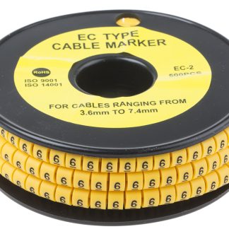 Segnacavo RS PRO A scorrimento, Ømin 3.6mm, Ømax 7.4mm, lunghezza 5mm, confez. da 500pz No 6