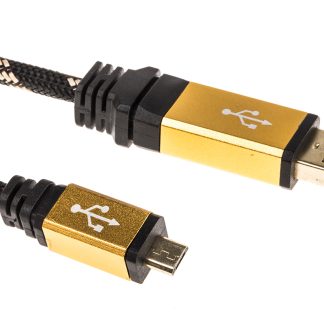Cavo USB Roline USB A/Micro USB B, L. 1.8m, col. Nero/Oro