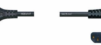 Cavo di alimentazione Tasker IEC C14/Senza terminazione, 10 A, 250 V, L. 2m