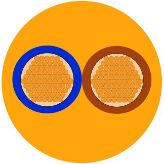 Cavo di potenza RS PRO 3182Y, 2 cond. 2,5 mm², 500 V, Ø 10.6mm, L. 50m