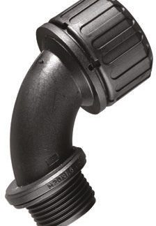 Raccordo per cavi Adaptaflex XF16/M16/C90 XF, Gomito a 90° in Nylon 66, Nero, filetto M16, 16mm, protezione IP65