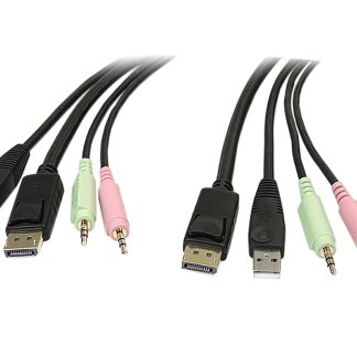 Cavo KVM StarTech.com, A: Presa stereo da 3,5 mm x 2; DisplayPort; USB A, B: Presa stereo da 3,5 mm x 2; DisplayPort;