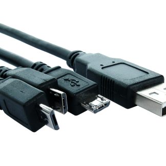 Cavo USB RS PRO USB A/Micro USB B x 3, L. 800mm