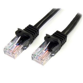 Cavo Ethernet Cat5e (U/UTP) StarTech.com, guaina in PVC col. Nero, L. 0.5m, Con terminazione