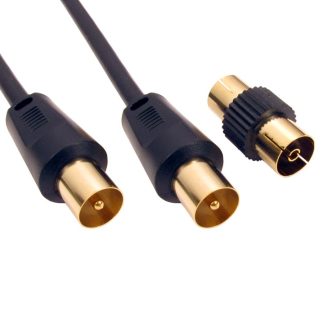 Cavo coassiale RS PRO RF, Connettore per antenna TV / Connettore per antenna TV, L. 10m, 75 Ω, col. Nero