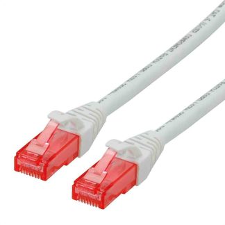 Cavo Ethernet Cat6 (U/UTP) Roline, guaina in LSZH col. Bianco, L. 300mm, Con terminazione