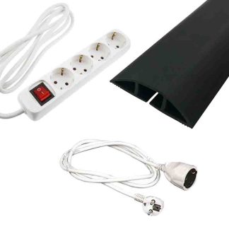 Kit cavo di prolunga RS PRO 2m, 4 prese, spina Schuko, 250 V, 16A