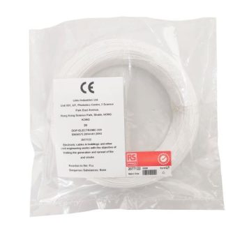 Cavo di collegamento apparecchiature RS PRO, 0,12 mm², 26 AWG, 300 V, 50m, Bianco