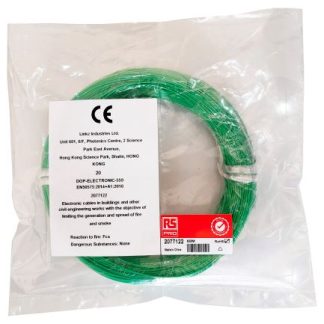 Cavo di collegamento apparecchiature RS PRO, 0,08 mm², 28 AWG, 300 V, 50m, Verde