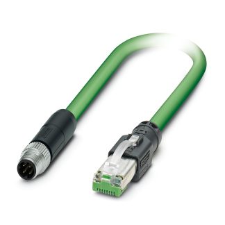Cavo Ethernet Cat5 (STP) Phoenix Contact, guaina in Poliuretano col. Verde, L. 1m, Con terminazione