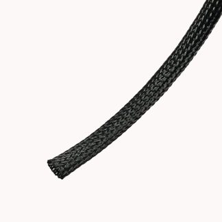 Guaina per cavi intrecciata RS PRO in PET, Ø 10mm, L. 100m, col. Nero, espandibile