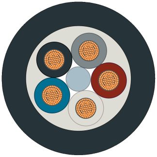 Cavo industriale multipolare non schermato a 5 cond. 0,4 mm², L. 20 → 1000m