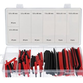 Kit di tubi termorestringenti NEMIQ Ø 40, 80, 85mm, col. Nero/Rosso, restringimento 2:1