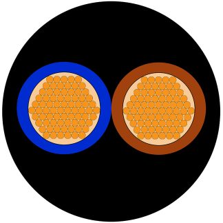 Cavo di potenza RS PRO, 2 cond. 2,5 mm², 450 V, 750 V, Ø 11mm, L. 50m