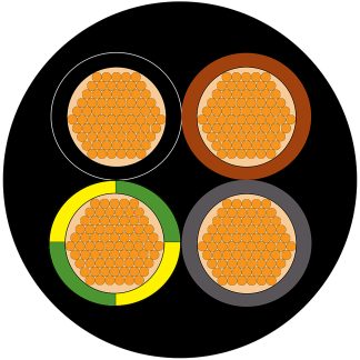 Cavo di potenza RS PRO, 4 cond. 1,5 mm², 450 V, 750 V, Ø 11.1mm, L. 100m