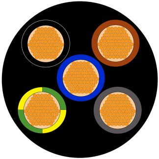 Cavo di potenza RS PRO, 5 cond. 6 mm², 450 V, 750 V, Ø 19.1mm, L. 100m