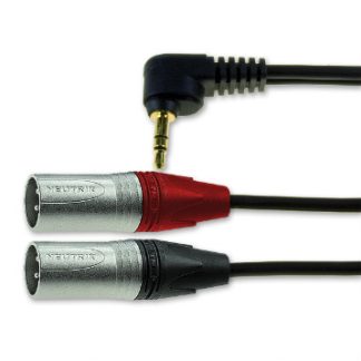 Cavo XLR preassemblato Van Damme Presa stereo da 3,5 mm XLR a 3 pin x 2, 3m, Nero