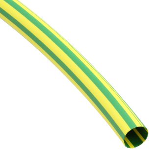 Guaina termorestringente Alpha Wire Ø 6.3mm, col. Verde, giallo, restringimento 2:1, L. 76m