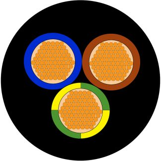 Cavo di potenza RS PRO, 3 cond. 2,5 mm², 750 V, Ø 10.9 → 14mm, L. 100m