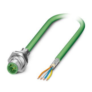 Cavo Ethernet Cat5 Phoenix Contact, guaina in PUR col. Verde, L. 2m, Con terminazione