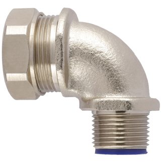 Raccordo per cavi Flexicon LTP20-M20-C90 LTP, Gomito a 90° in Ottone zincato Nickelato, filetto M20, 20mm, protezione