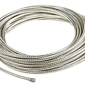 Guaina per cavi intrecciata TE Connectivity in Lega di rame nichelata, Ø 6mm, L. 10m, col. Argento, espandibile