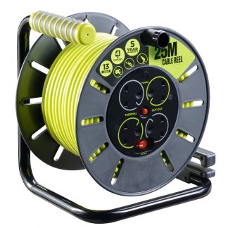 Avvolgicavo RS PRO 25m, 4 prese, spina tipo G - UK, 240 V, 13A