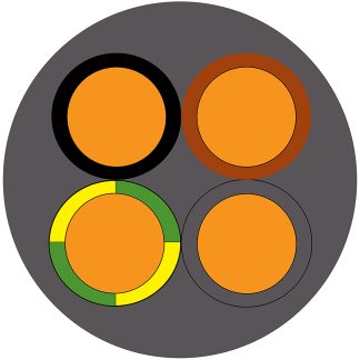 Cavo di potenza RS PRO NYM-J, 4 cond. 1,5 mm², 500 V, Ø 11.5mm, L. 100m