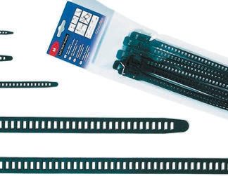 Fascette fermacavi HellermannTyton SOFTFIX in Poliuretano termoplastico, 260mm x 7 mm, col. Nero