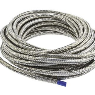 Guaina per cavi intrecciata TE Connectivity in Rame, Ø 20mm, L. 10m, col. Argento, espandibile