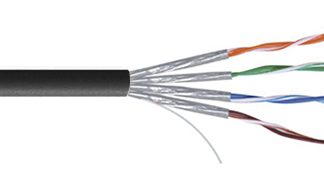 Cavo Ethernet Cat7 (U/FTP) RS PRO, guaina in PVC col. Nero, L. 100m, Senza terminazione