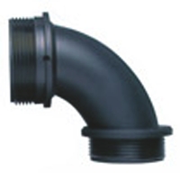 Raccordo per cavi Adaptaflex ASF28/PG21/90 & AWB28 ASF, Gomito a 90° in Nylon 66, Nero, filetto PG21, 28mm, protezione