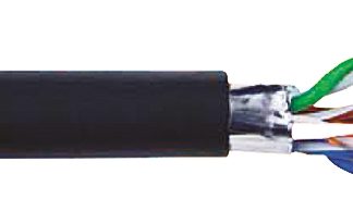 Cavo Ethernet Cat5e (U/UTP) Alpha Wire, guaina in TPE col. Nero, L. 152m, Senza terminazione