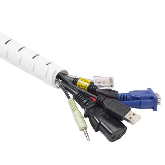 Canalina passacavi RS PRO, colore Bianco, Ø interno 25mm, lunghezza 2.5m Plastica