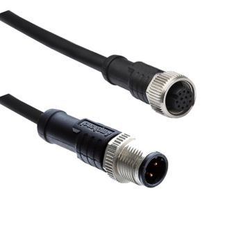 Connettore e cavo Amphenol Industrial 12 cond. M12 Maschio / M12 Femmina, L. 500mm