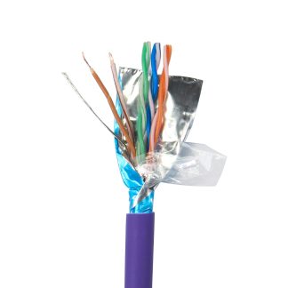 Cavo Ethernet Cat6 (F/UTP) RS PRO, guaina in LSZH col. Porpora, L. 305m, Senza terminazione