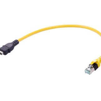 Cavo Ethernet Cat6a (schermato) HARTING, guaina in Poliuretano col. Giallo, L. 2m, Con terminazione
