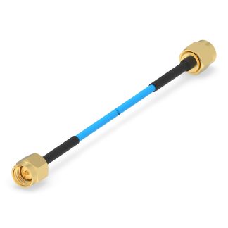 Cavo coassiale preassemblato TE Connectivity RG 405SS, SMA / SMA, L. 609.6mm, 50 Ω, col. Blu