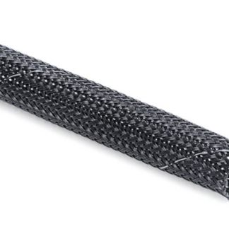 Guaina per cavi intrecciata HellermannTyton in Poliestere, Ø 15mm, L. 100m, col. Nero, grigio, espandibile