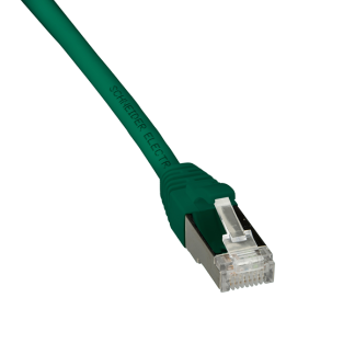 Cavo Ethernet Cat6a (S/FTP) Schneider Electric, guaina in Polietilene col. Verde, L. 5m, Con terminazione